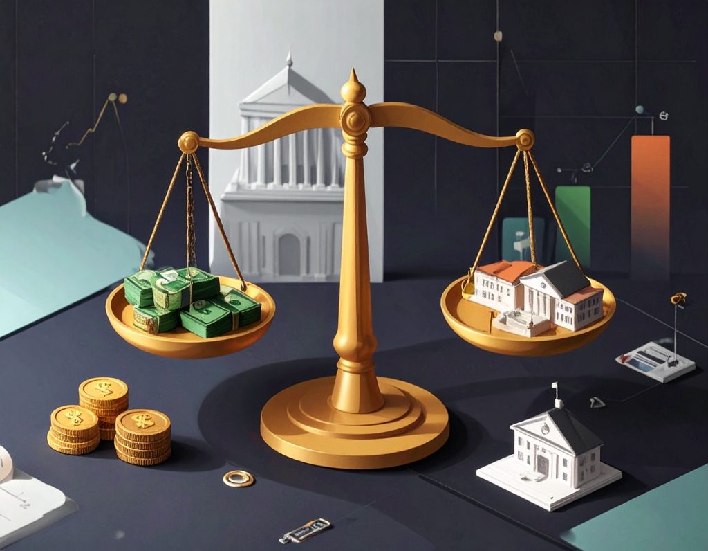firefly “create a clean, modern flat vector illustration showing a golden balance scale front 581021 (1)